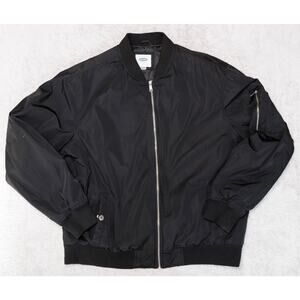 Old Navy Black Satin Insulated Bomber Jacket Mens Size XXL